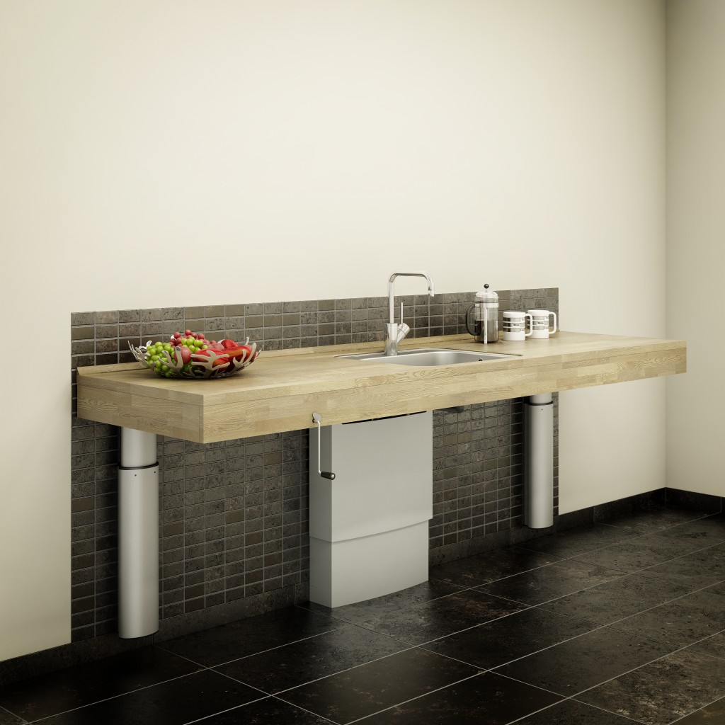 Height Adjustable Worktop Manual Frame N&C Phlexicare