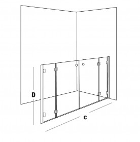 Freespace Two - Corner and In-line bi-fold reduced height 6mm glass