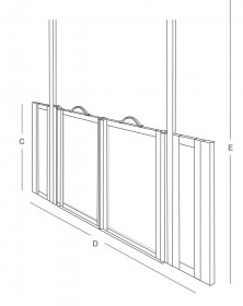 Pro-doors Option H - Front entry doors with fixed panels