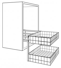 Open Wall Unit  - with pull down basket