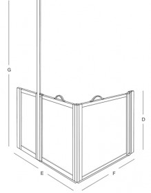 Pro-doors Option J - Corner entry doors with fixed panel