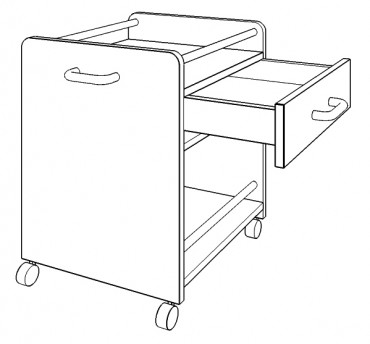 Mobile Trolley Unit - with cutlery tray