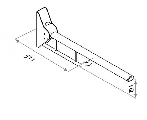 Loire Toilet Support Arm - Straight Twin Rail