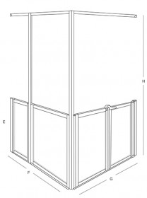 Pro-doors Option V - Front entry bi-fold door with two side panels