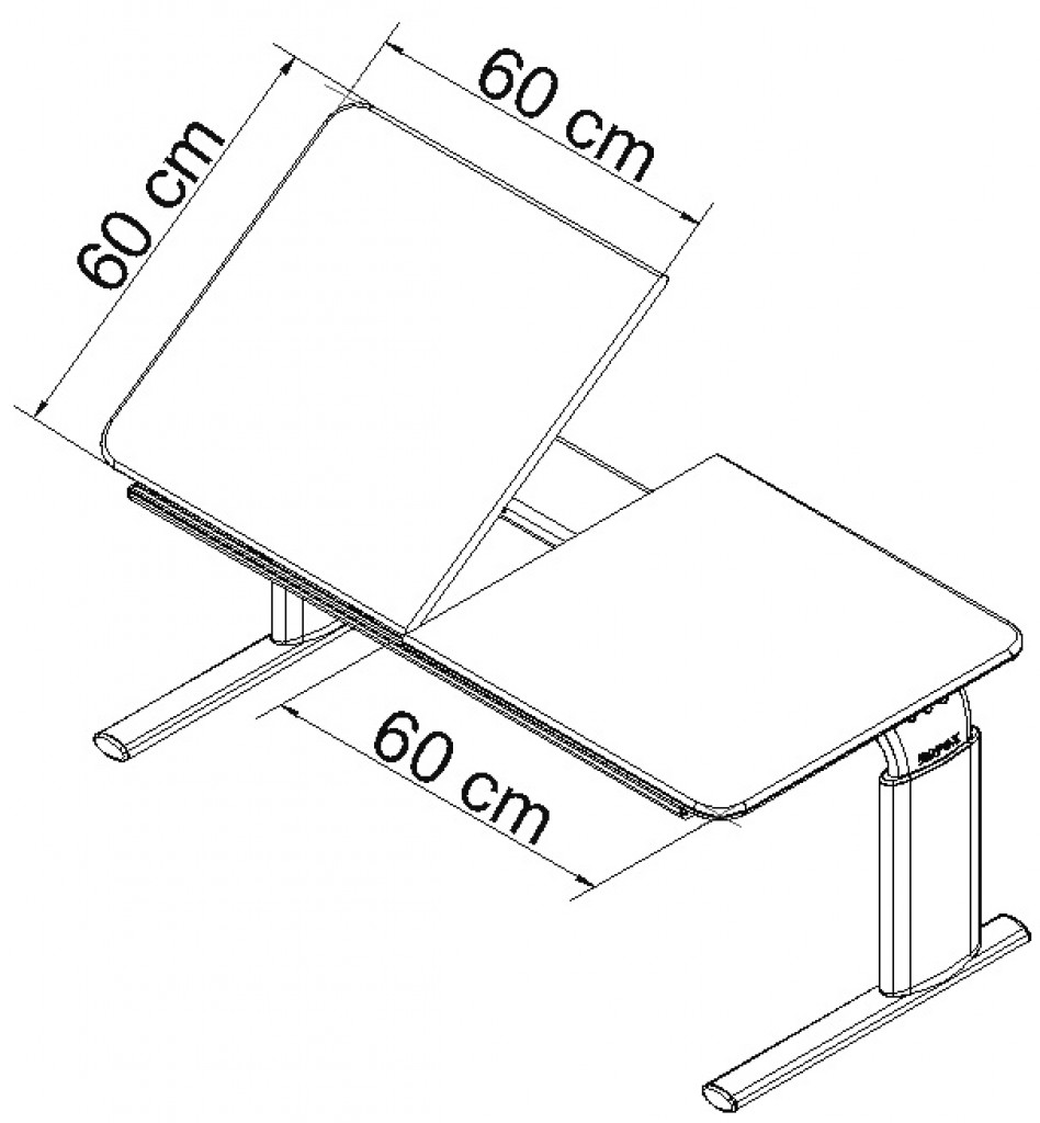Vision Table Top - Two Piece Left Hand Tilt - N&C Phlexicare