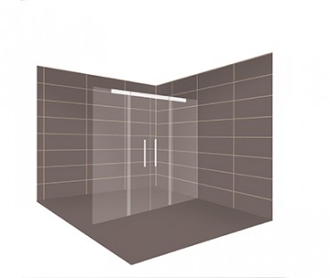 Fluidity - Double sliding front entry 6mm fixed panels  8mm sliding panels