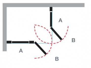 Pro-doors Option I - Corner entry doors with fixed panels