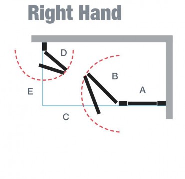 Pro-doors Option K -  Corner entry bi-fold doors with fixed panel