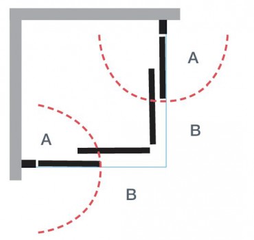 Pro-doors Option L - Corner entry sliding doors
