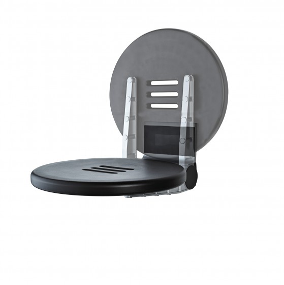 Premium Fold Down Shower Seat Black/Chrome
