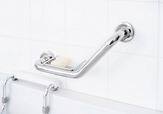 Comfort Soap Dish for Angled Grab Bar